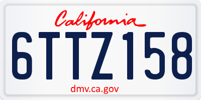 CA license plate 6TTZ158