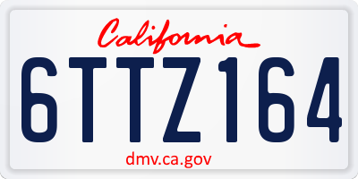 CA license plate 6TTZ164