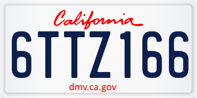 CA license plate 6TTZ166