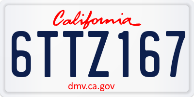 CA license plate 6TTZ167