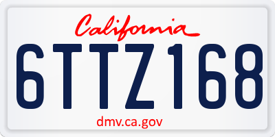 CA license plate 6TTZ168