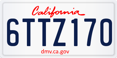 CA license plate 6TTZ170