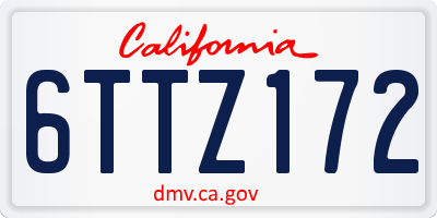 CA license plate 6TTZ172