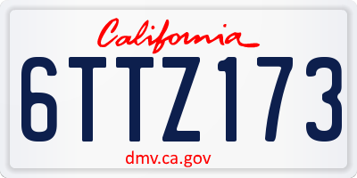 CA license plate 6TTZ173