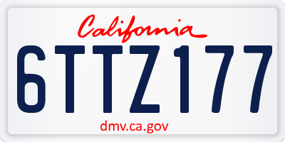 CA license plate 6TTZ177