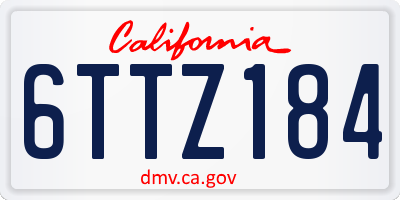 CA license plate 6TTZ184