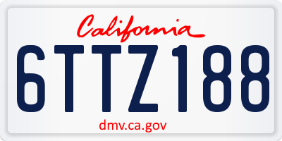 CA license plate 6TTZ188