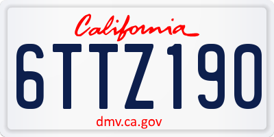 CA license plate 6TTZ190