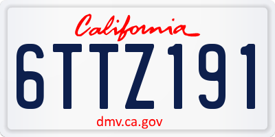 CA license plate 6TTZ191