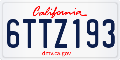 CA license plate 6TTZ193