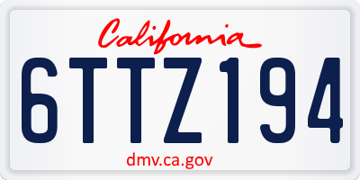 CA license plate 6TTZ194