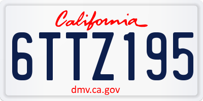 CA license plate 6TTZ195