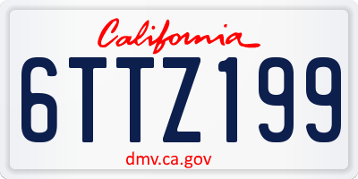 CA license plate 6TTZ199