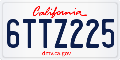 CA license plate 6TTZ225