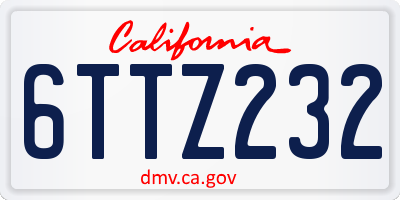 CA license plate 6TTZ232