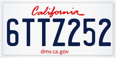 CA license plate 6TTZ252