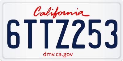 CA license plate 6TTZ253