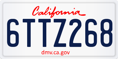 CA license plate 6TTZ268