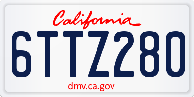CA license plate 6TTZ280