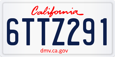 CA license plate 6TTZ291