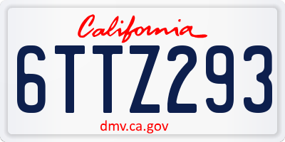 CA license plate 6TTZ293