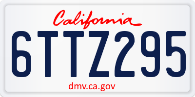 CA license plate 6TTZ295