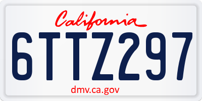 CA license plate 6TTZ297