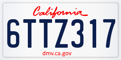 CA license plate 6TTZ317