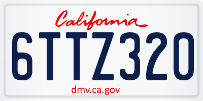 CA license plate 6TTZ320