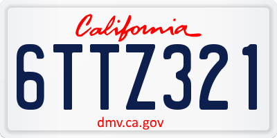 CA license plate 6TTZ321