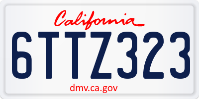 CA license plate 6TTZ323