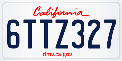 CA license plate 6TTZ327