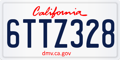 CA license plate 6TTZ328