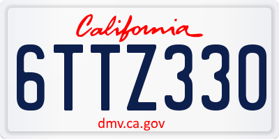 CA license plate 6TTZ330