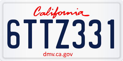 CA license plate 6TTZ331