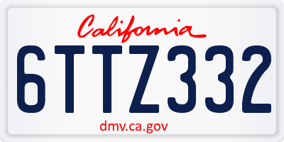 CA license plate 6TTZ332