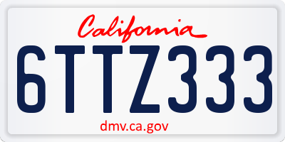 CA license plate 6TTZ333