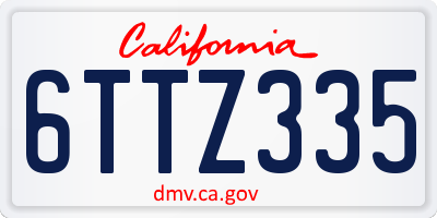 CA license plate 6TTZ335