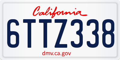 CA license plate 6TTZ338