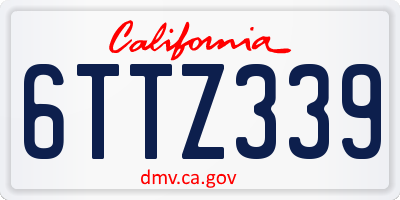 CA license plate 6TTZ339