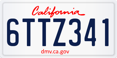 CA license plate 6TTZ341