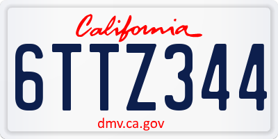 CA license plate 6TTZ344