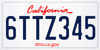 CA license plate 6TTZ345