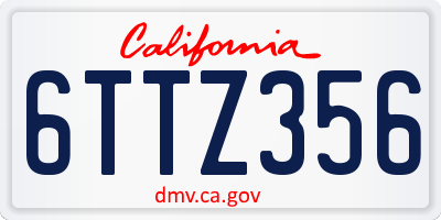 CA license plate 6TTZ356