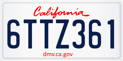 CA license plate 6TTZ361