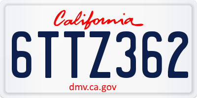CA license plate 6TTZ362