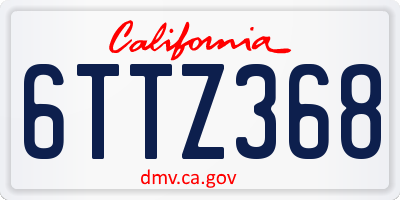 CA license plate 6TTZ368