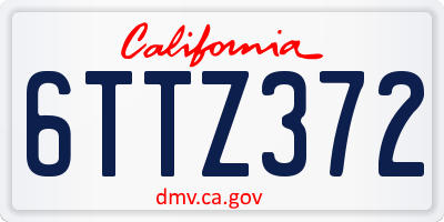 CA license plate 6TTZ372