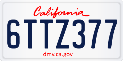 CA license plate 6TTZ377