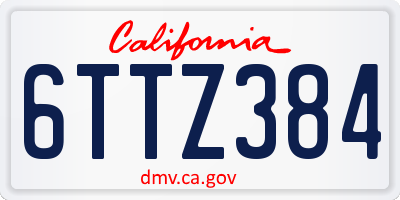CA license plate 6TTZ384
